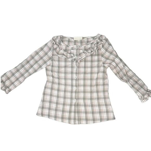 Adriano Goldschmied Plaid Long Sleeve Blouse Size 3T - Picture 1 of 7